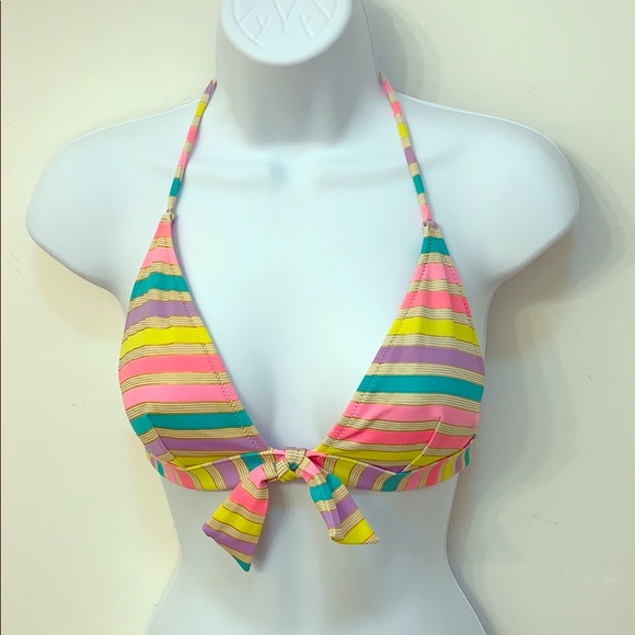 bright striped bikini